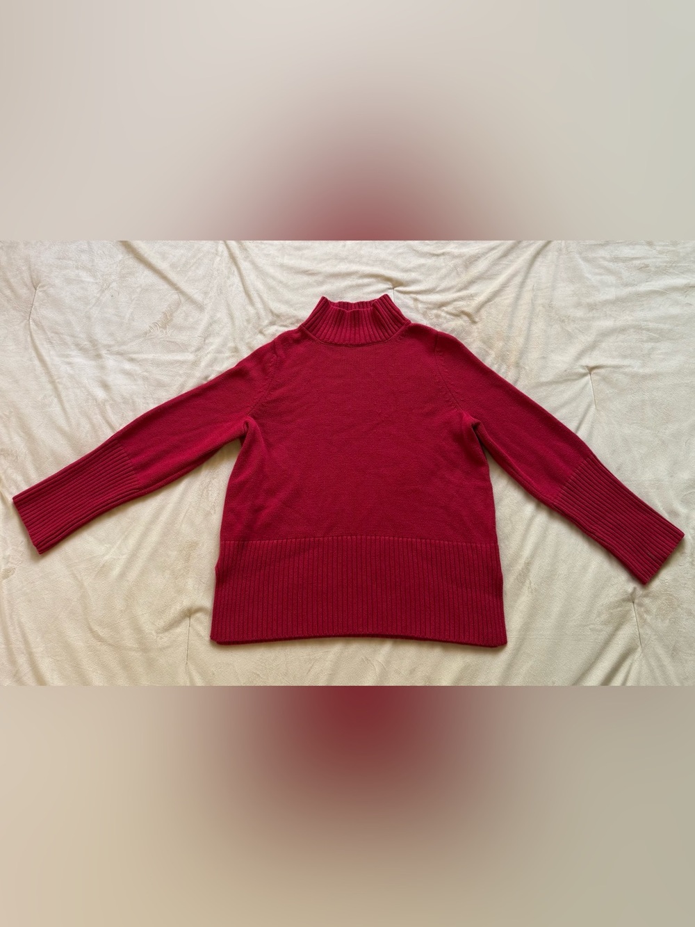 ANRABESS Women’s Red Turtleneck Sweater Size S